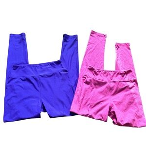 LuLaRoe leggings solid colors pink and purple one size